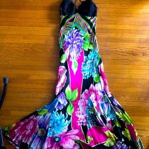 Vibrant floral mermaid gown